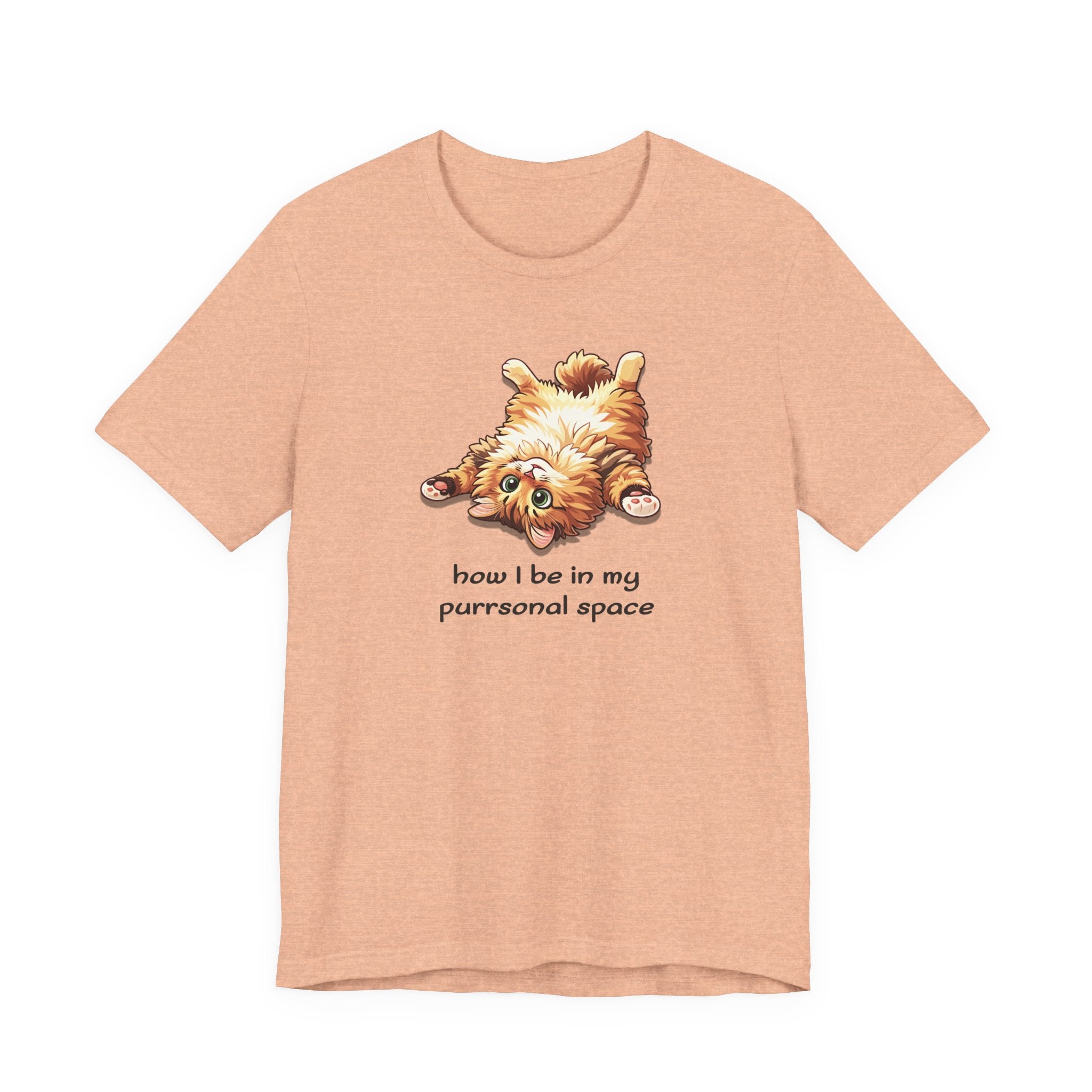 Cat Nap T‑Shirt — "How I Be In My Purrsonal Space" Cute Relaxed Cat Graphic Tee