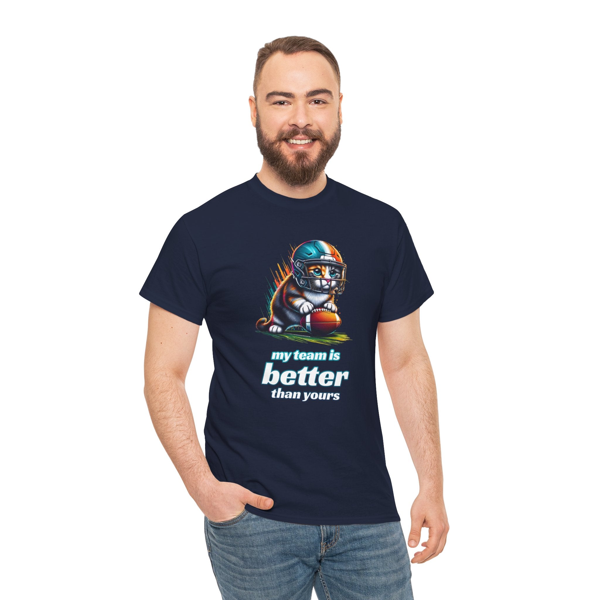 Football Fan T-Shirt — My Team Is Better Than Yours Football Cat Tee