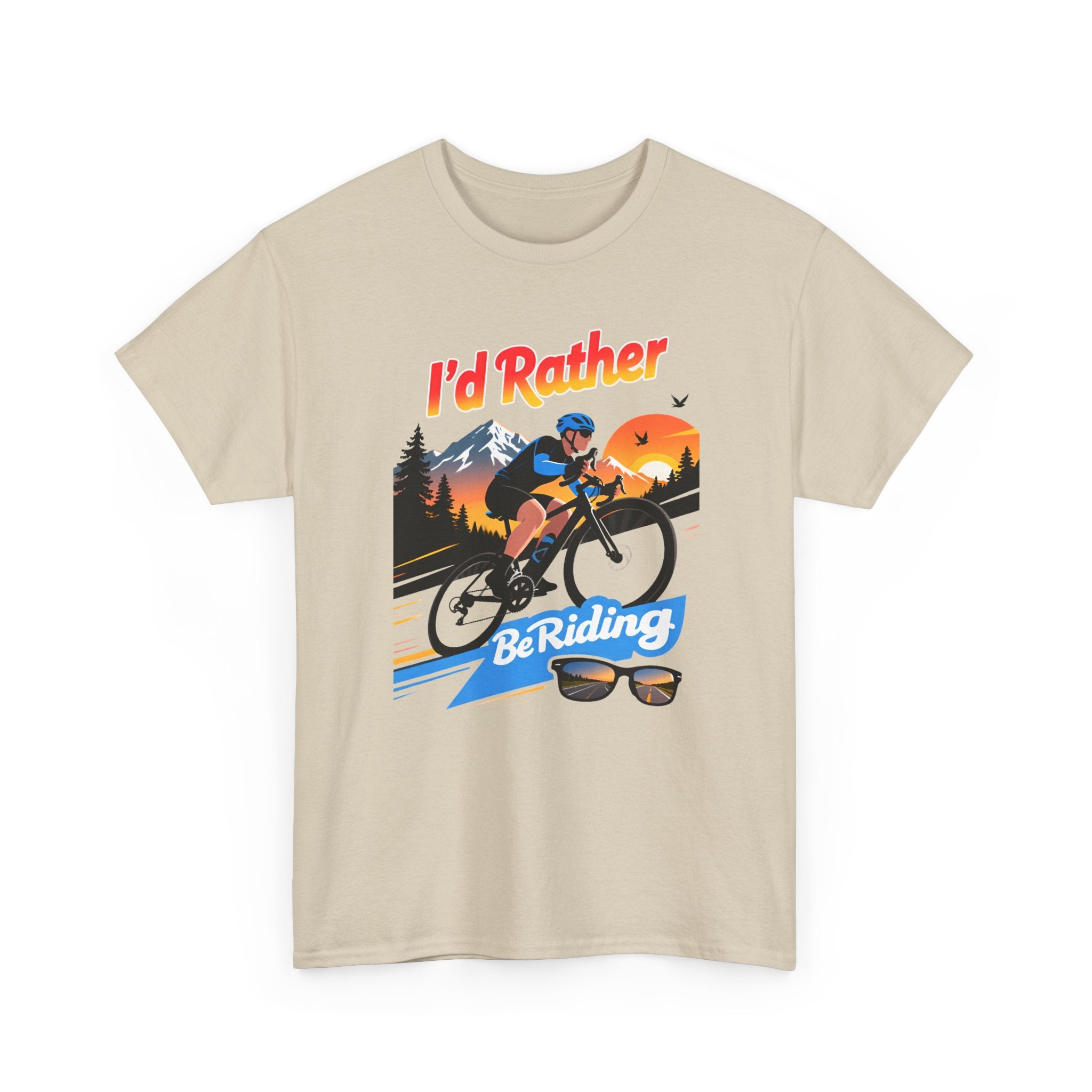 Cycling T-Shirt — "I'd Rather Be Riding" Graphic Tee