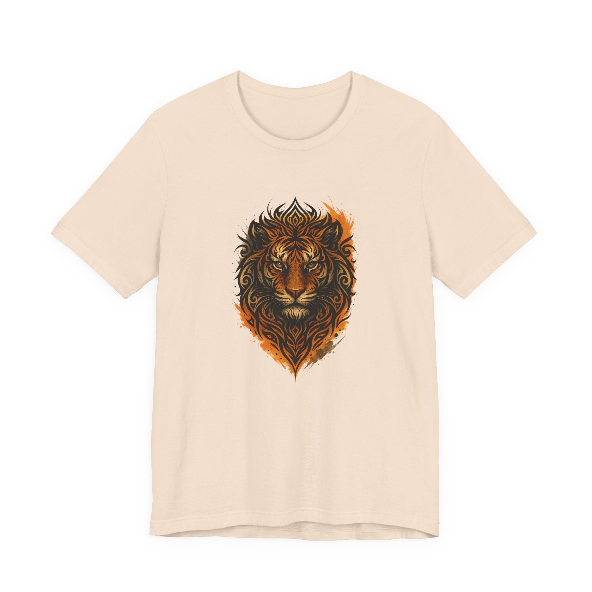 Tiger Flame Graphic T-Shirt — Tribal Tiger Head Design