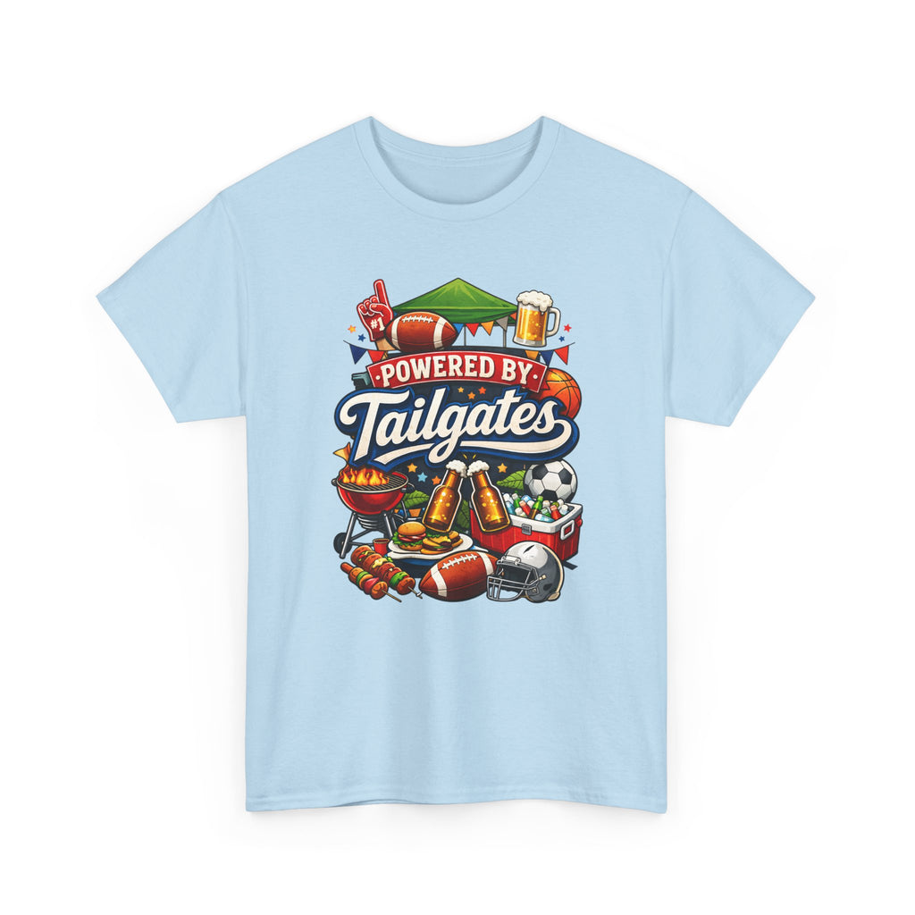 Powered By Tailgates T‑Shirt - Graphic Tee For Sports Fans