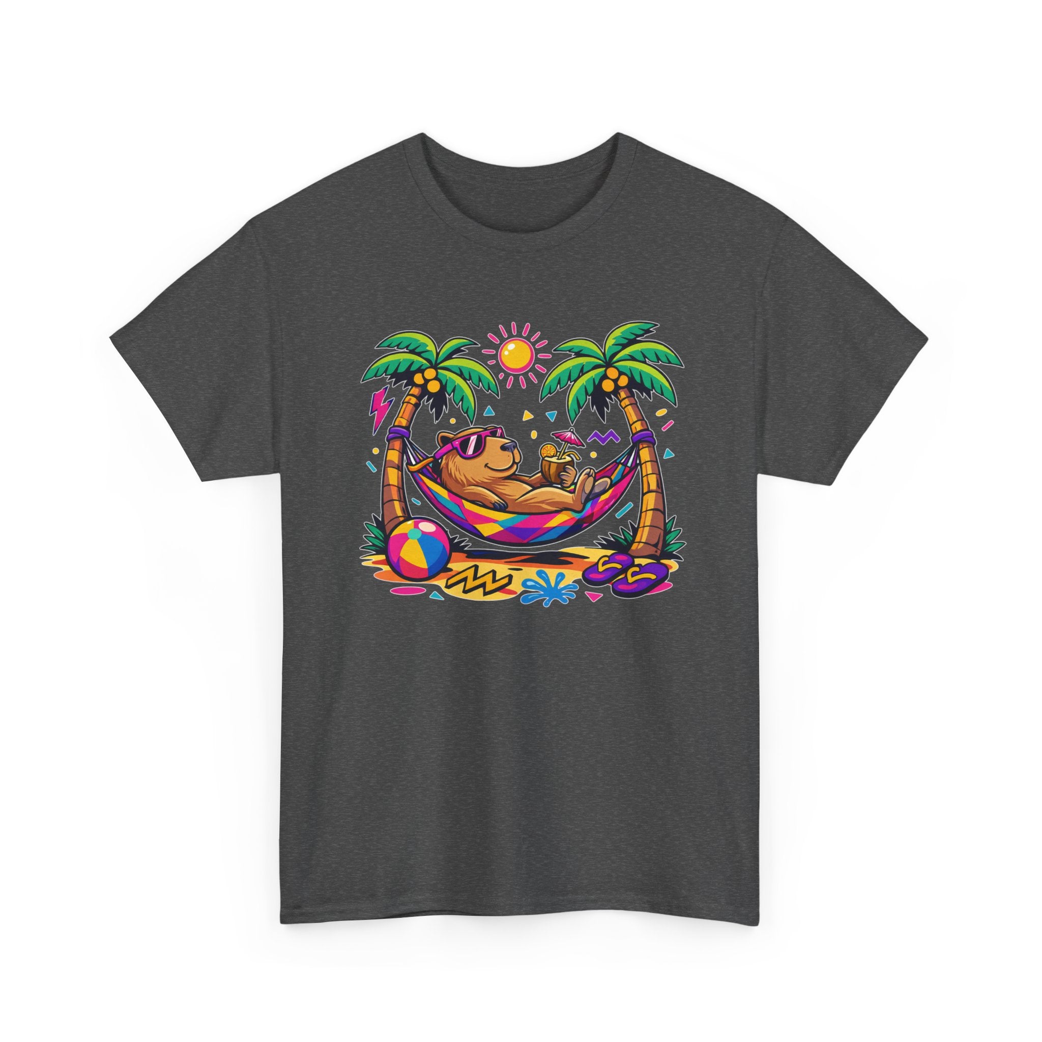 Beach Capybara Hammock T‑Shirt — Tropical Summer Vibes Graphic Tee