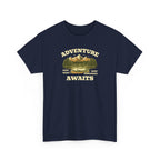 Adventure Awaits T-Shirt — Vintage Mountain Canoe Graphic Tee