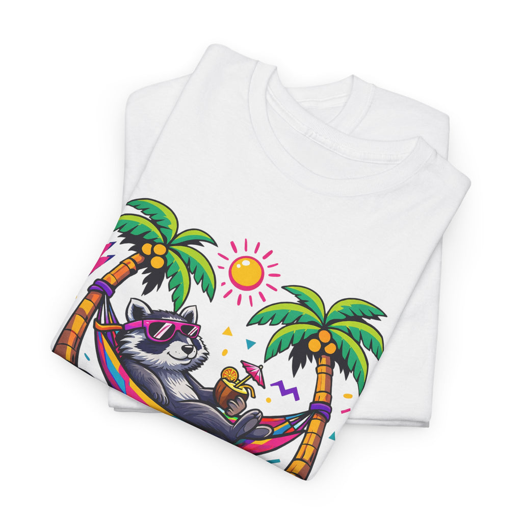 Beach Raccoon Hammock T‑Shirt — Tropical Summer Vibes Graphic Tee