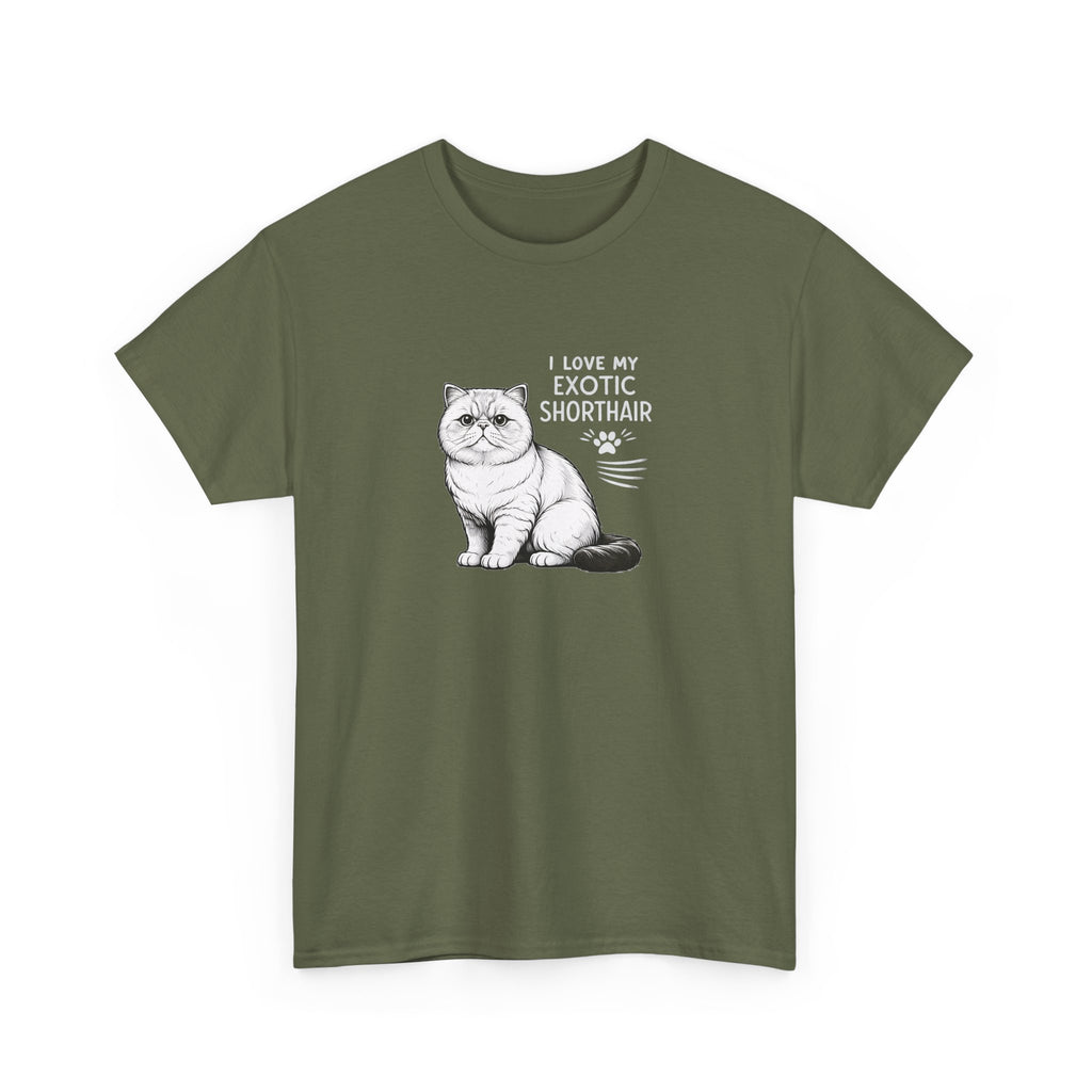 Exotic Shorthair Cat T-Shirt — "I Love My Exotic Shorthair" Cat Lover Tee