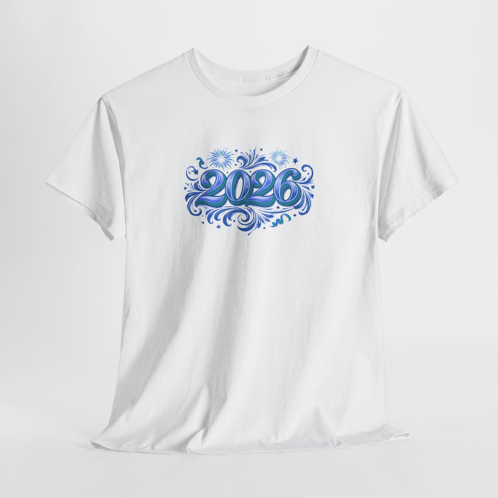 2026 Decorative Script Tee — New Year Celebration T-Shirt