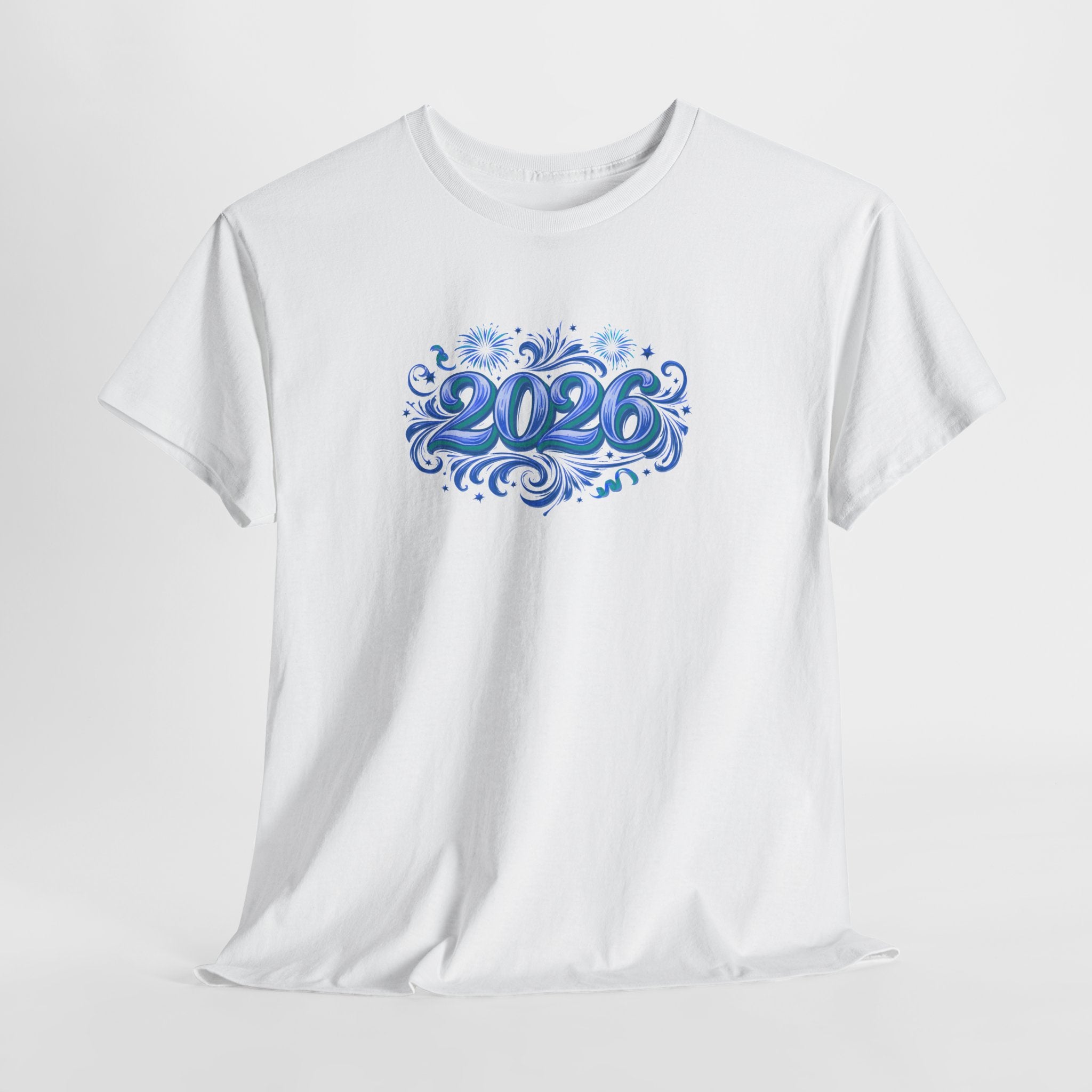 2026 Decorative Script Tee — New Year Celebration T-Shirt