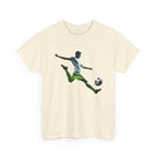 Soccer Player Silhouette Tee - Football Kick Graphic T-Shirt