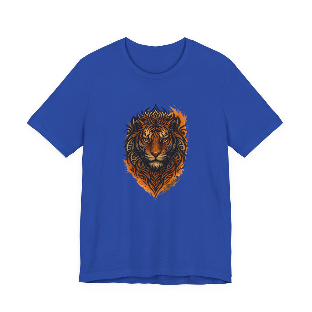 Tiger Flame Graphic T-Shirt — Tribal Tiger Head Design
