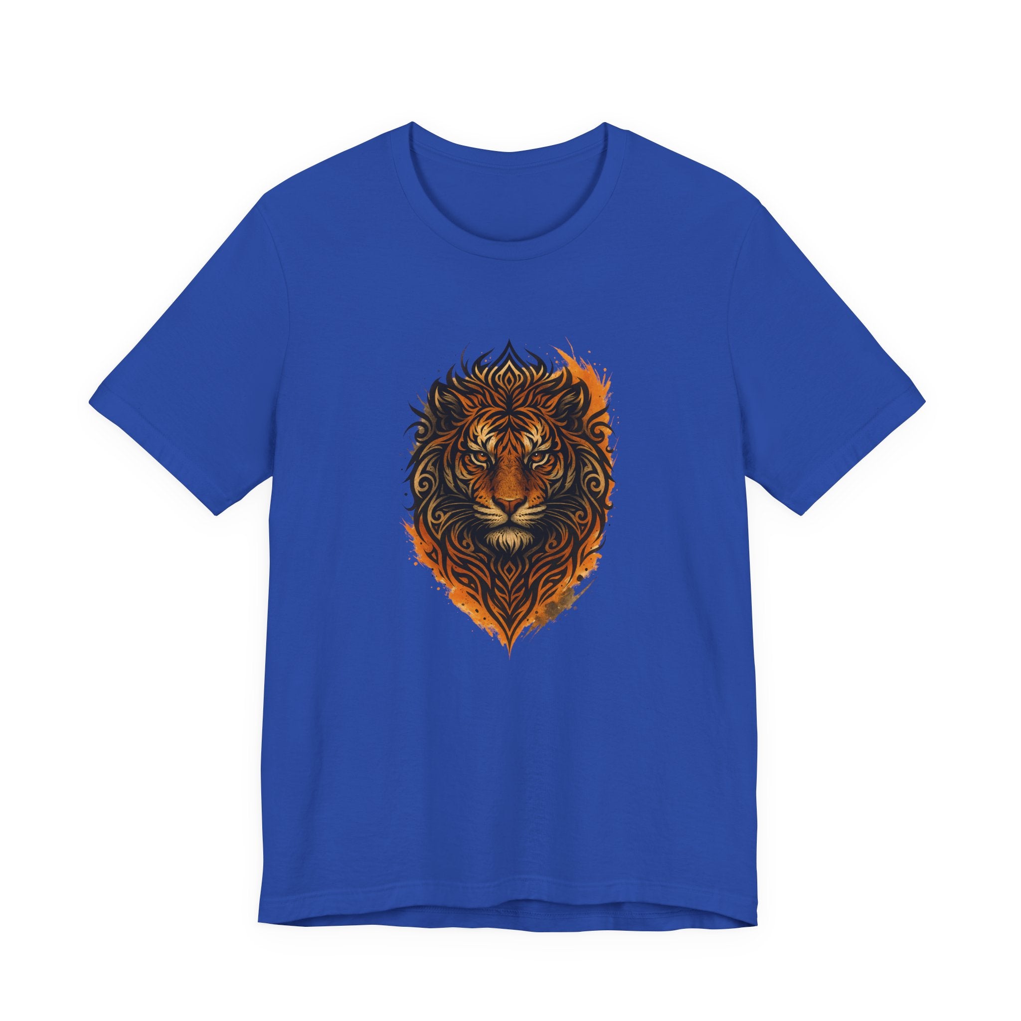 Tiger Flame Graphic T-Shirt — Tribal Tiger Head Design
