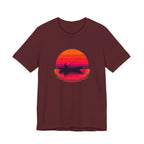 Fishing Sunset T‑Shirt — Retro Sunset Fisherman Boat Tee