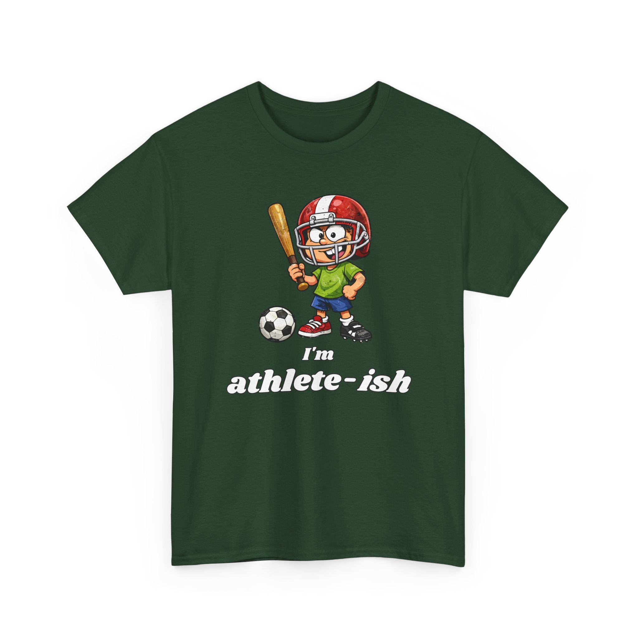 "I'm Athlete-ish" Sports Cartoon T-Shirt — Funny Sports Fan Graphic Tee