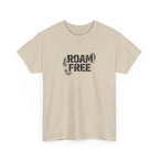 Roam Free T-Shirt — Outdoor Adventure Tee with Boot Print Graphic