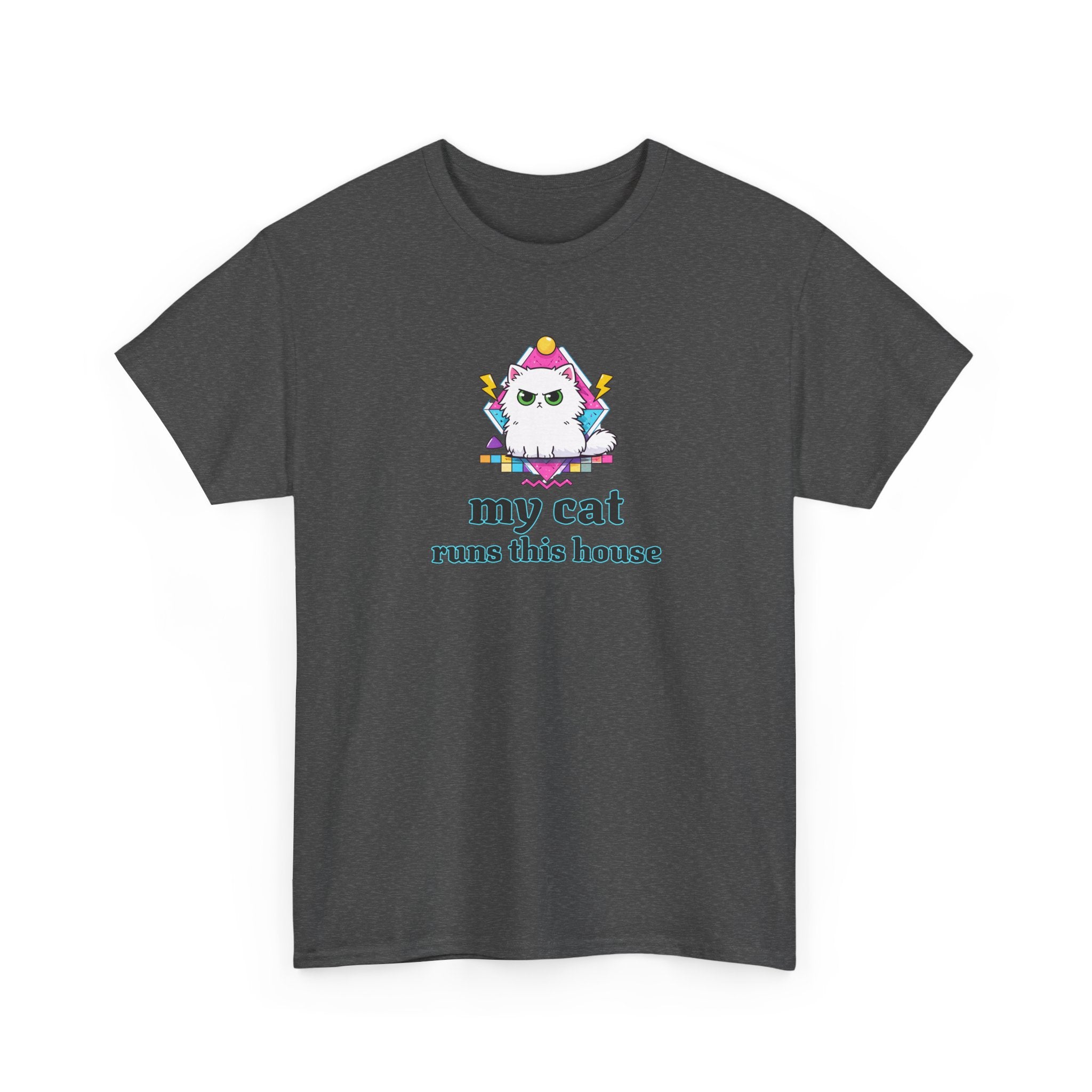 My Cat Runs This House T-Shirt — Cute Cat Graphic Tee for Cat Lovers