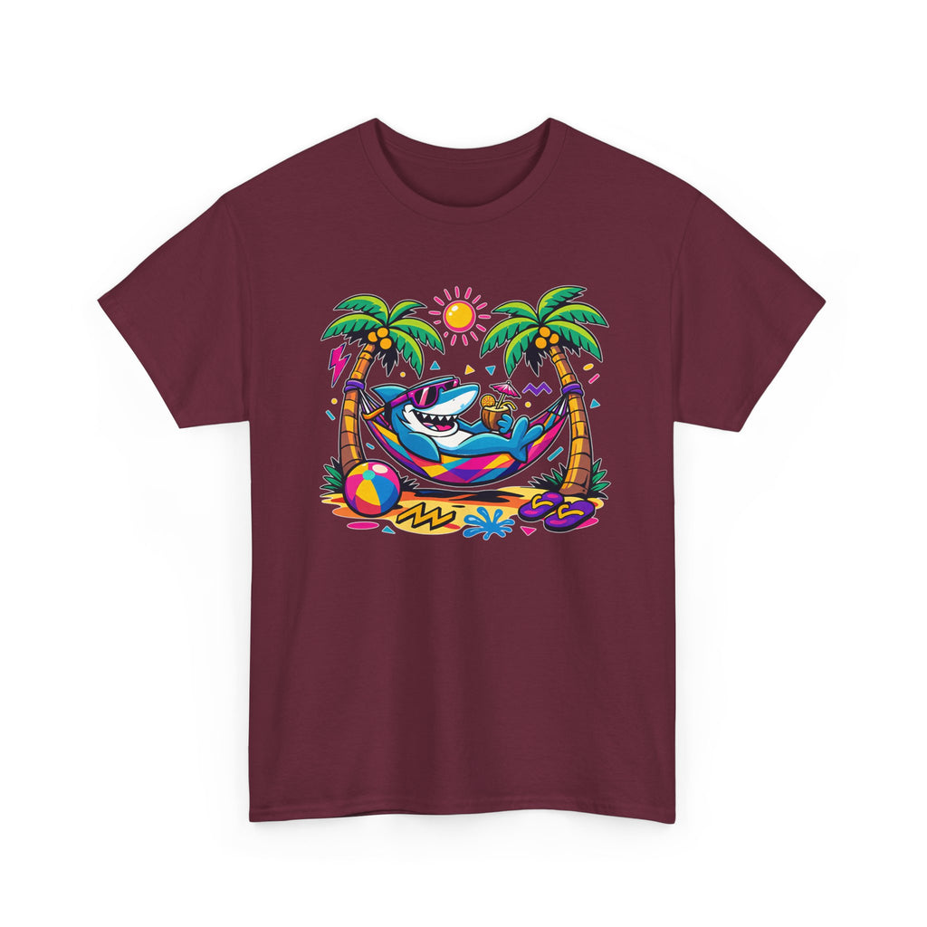 Beach Shark Hammock T‑Shirt — Tropical Summer Vibes Graphic Tee