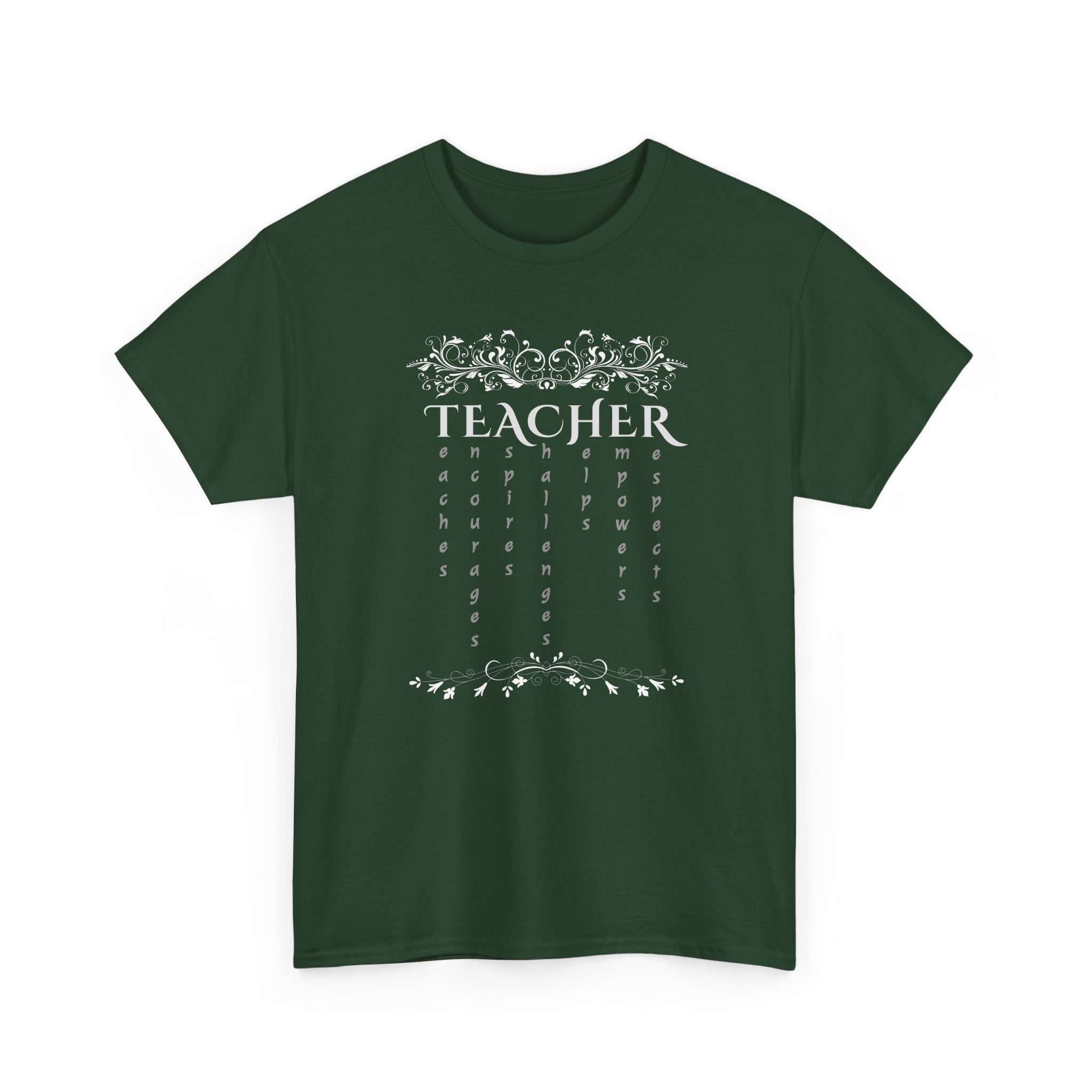 Teacher Floral Rain T-Shirt — Elegant Teacher Appreciation Tee