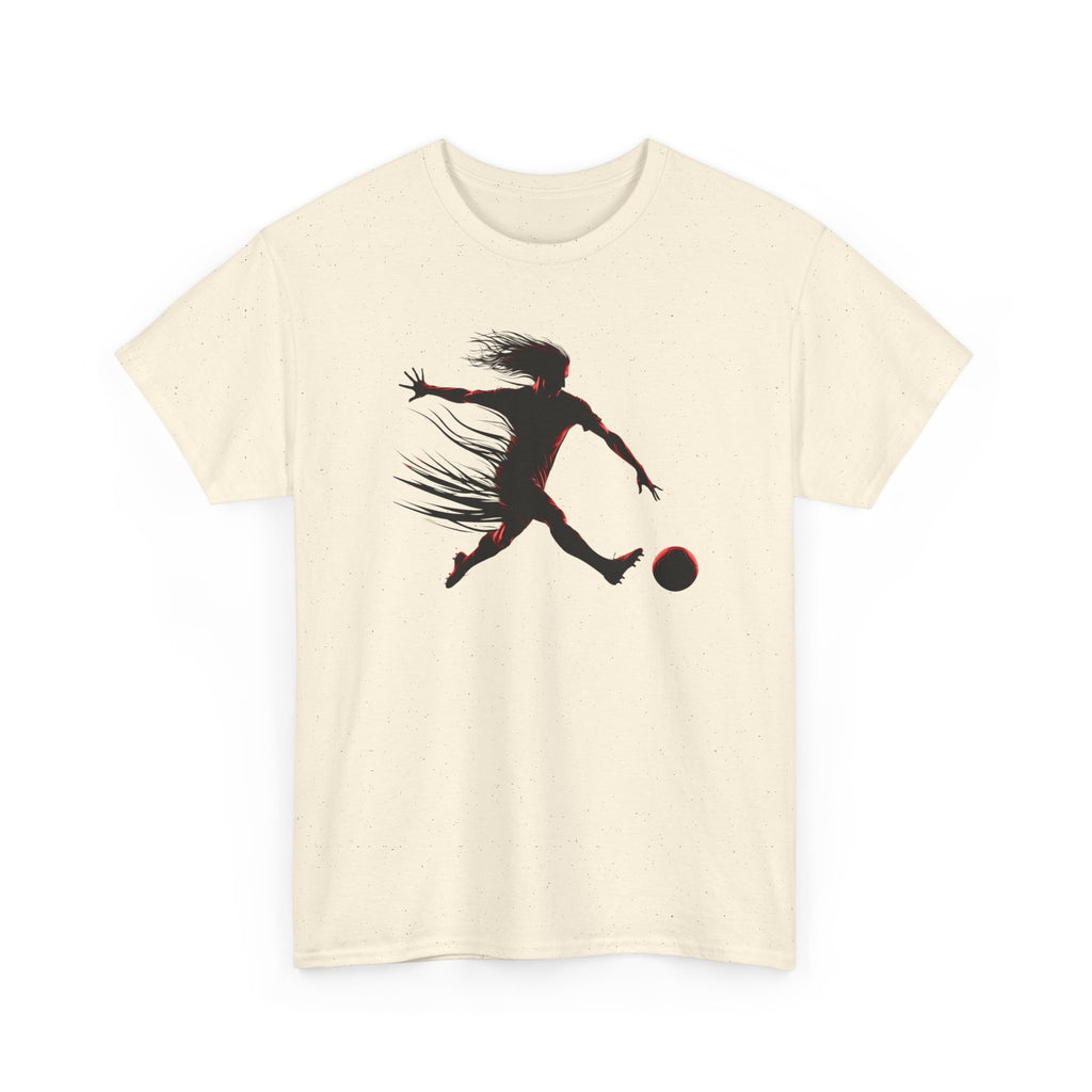 Soccer Player Silhouette T-Shirt — Dynamic Football Player Tee