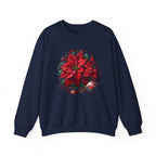 Poinsettia Wreath Crewneck Sweatshirt — Holiday Floral Christmas Sweater