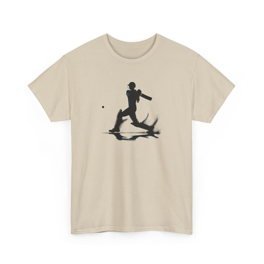 Cricket Silhouette Tee — Batter Hitting Ball Graphic Shirt