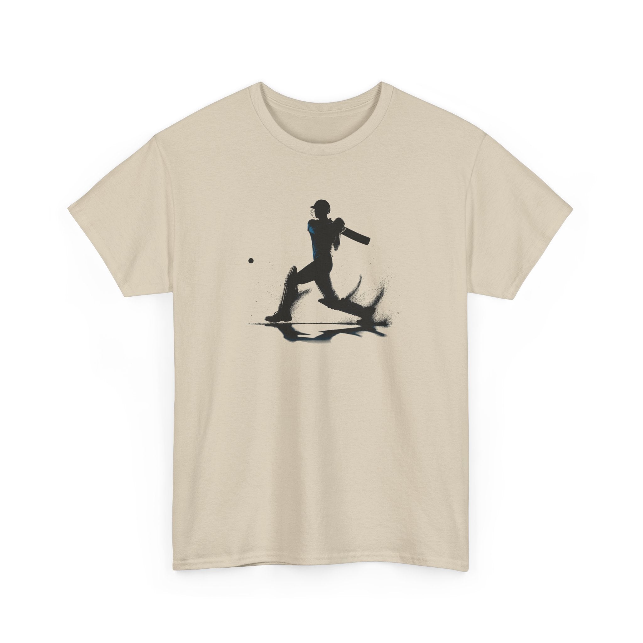 Cricket Silhouette Tee — Batter Hitting Ball Graphic Shirt