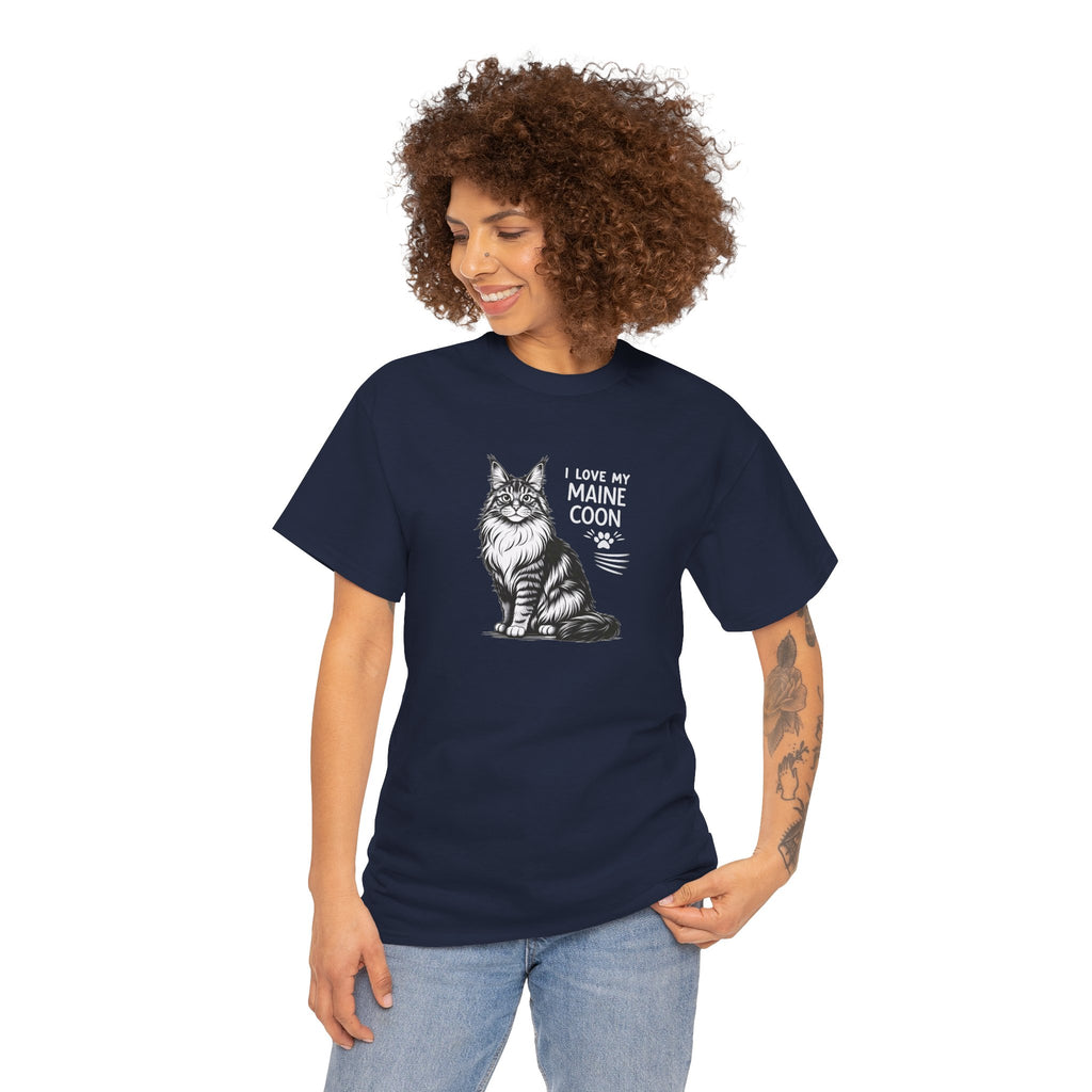 Maine Coon Cat T-Shirt — "I Love My Maine Coon" Tee