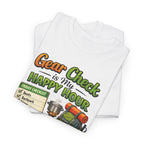 Camping Gear Check T-Shirt — "Gear Check is My Happy Hour" Travel & Outdoor Tee