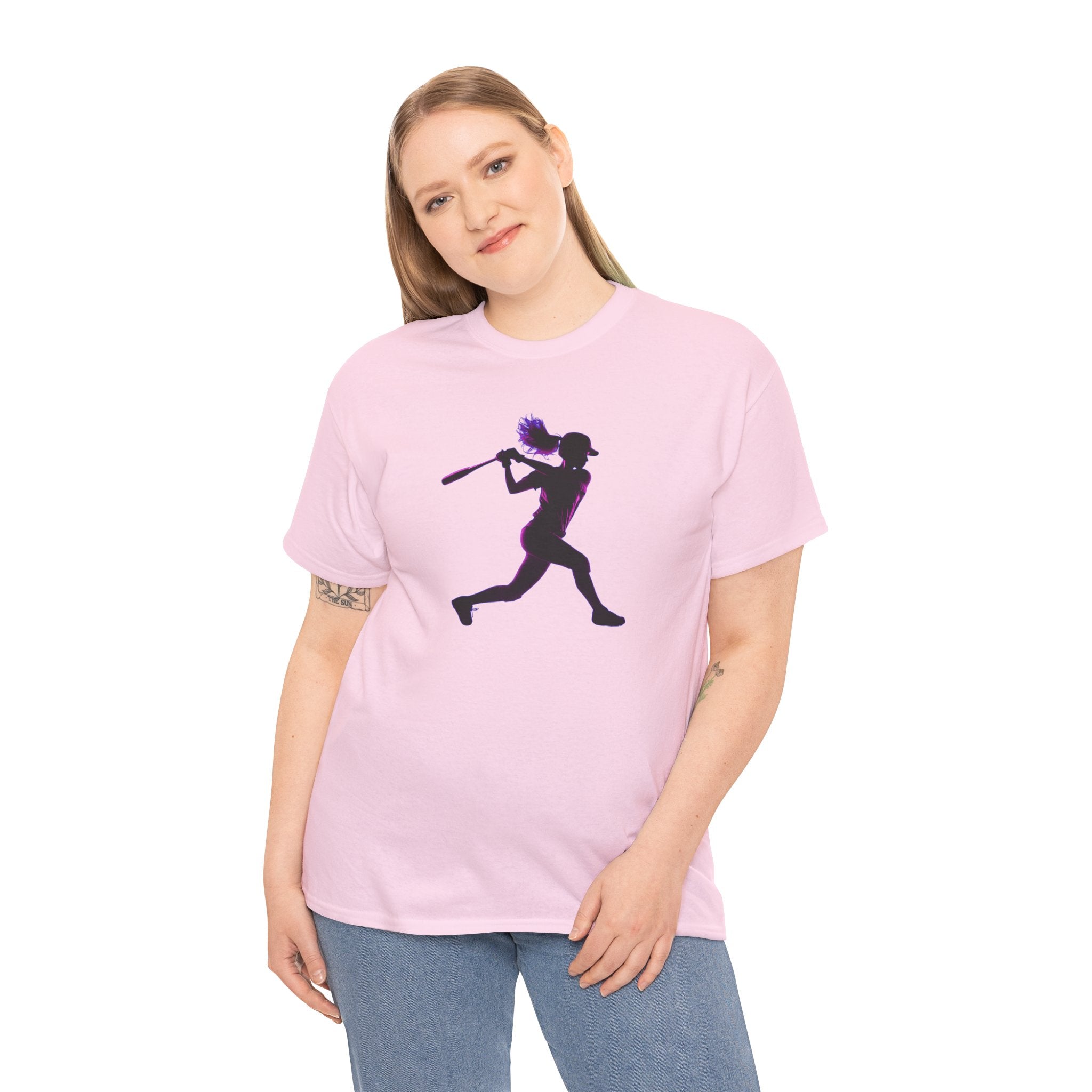 Baseball Batter Silhouette Tee — Women's Baseball Softball T‑Shirt