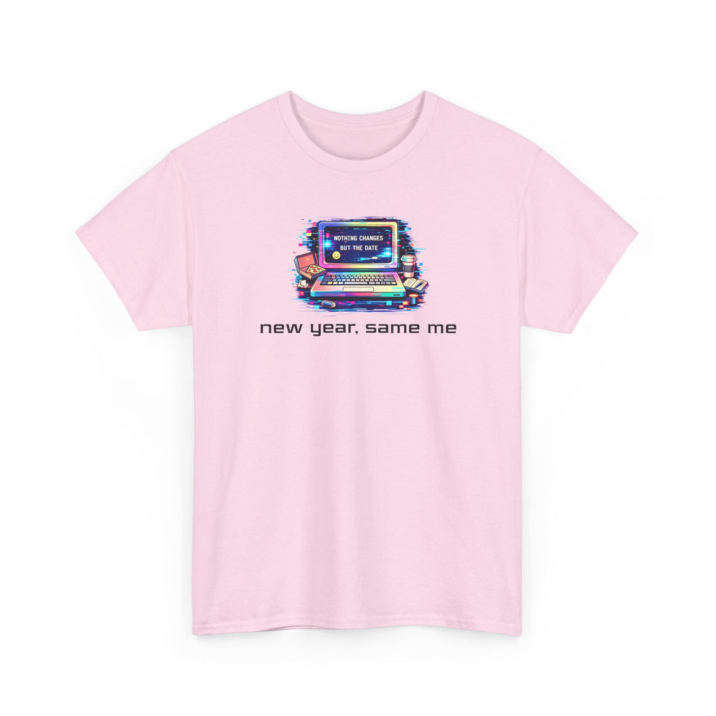 New Year Same Me T‑Shirt — Retro Computer Graphic Tee
