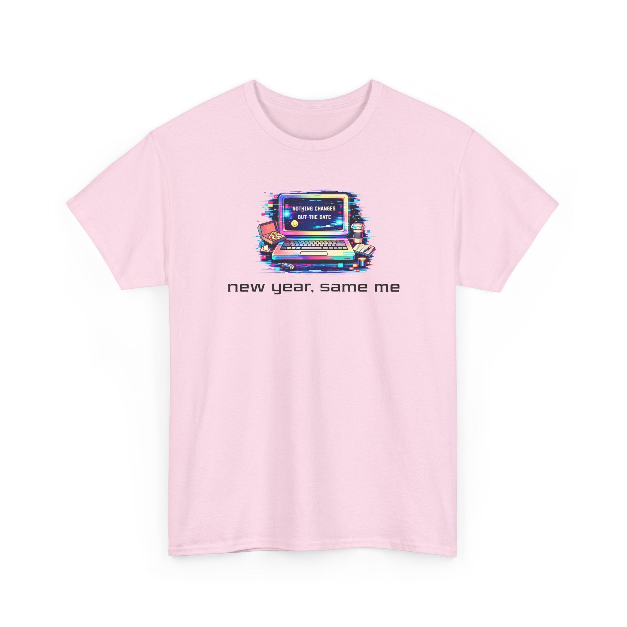 New Year Same Me T‑Shirt — Retro Computer Graphic Tee