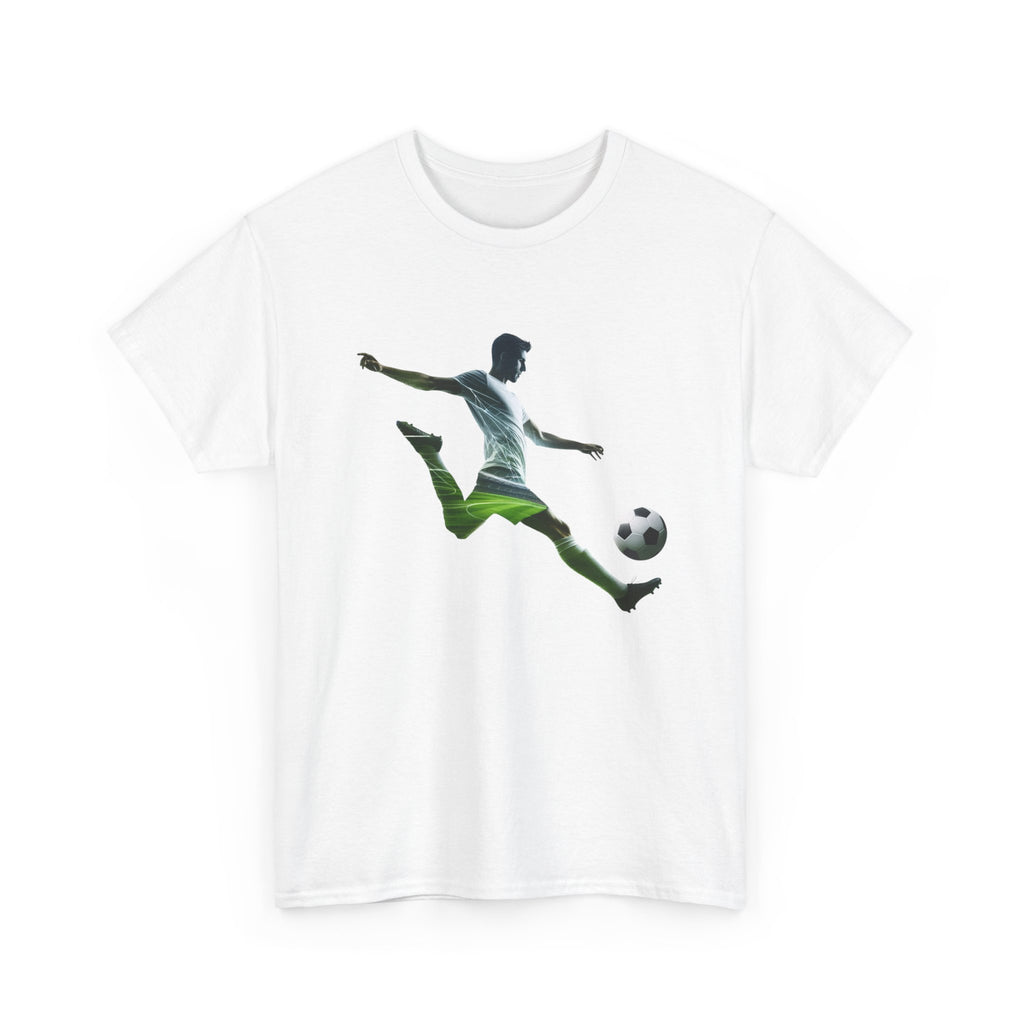 Soccer Player Silhouette Tee - Football Kick Graphic T-Shirt