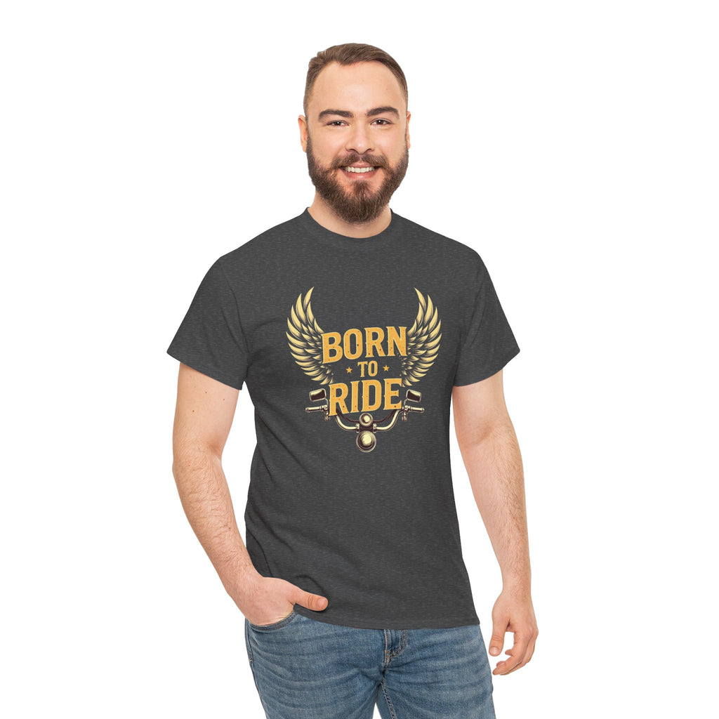 Born to Ride T‑Shirt — Motorcycle Wings Graphic Tee