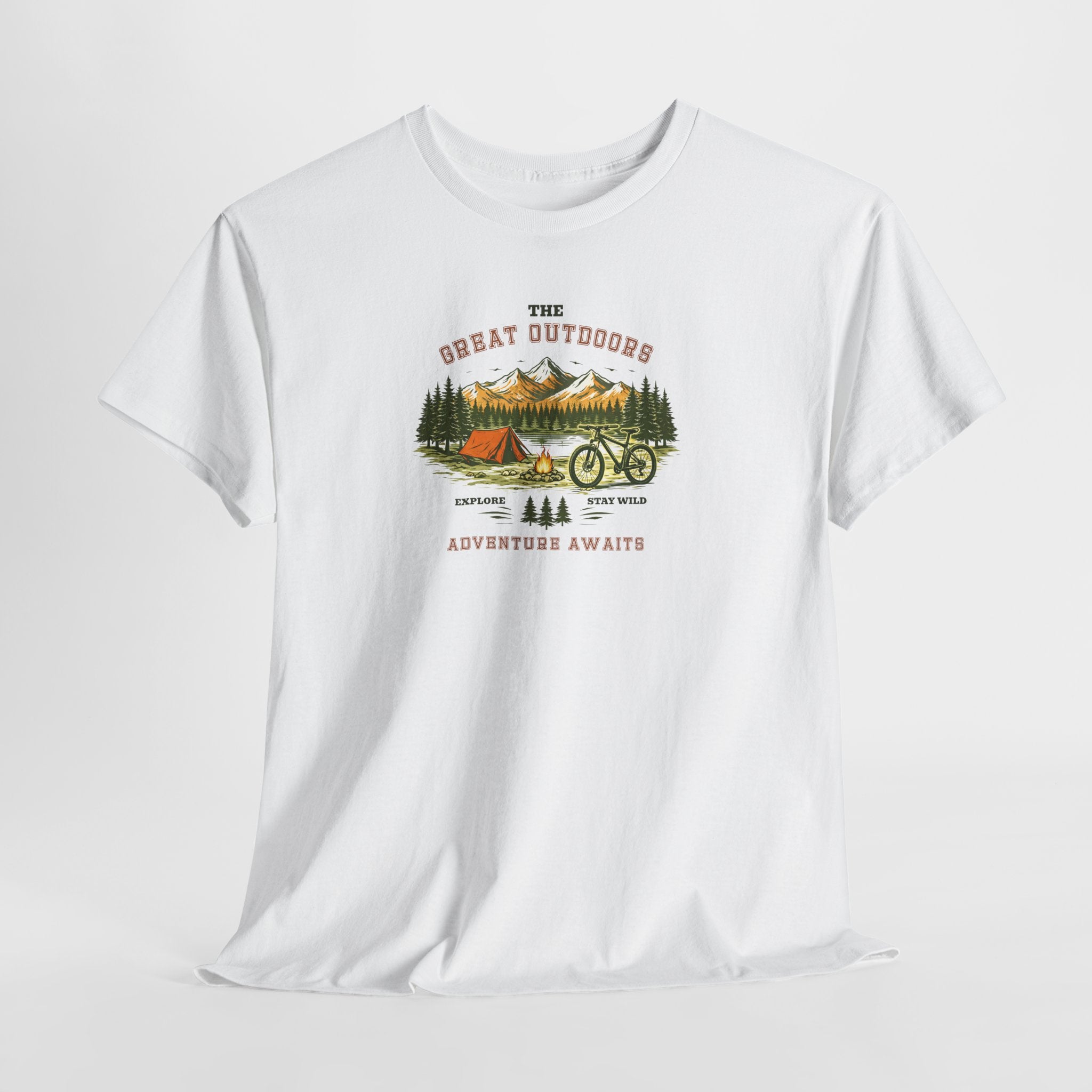 Outdoor Adventure T-Shirt — "The Great Outdoors"  Bike Nature Camping Tee