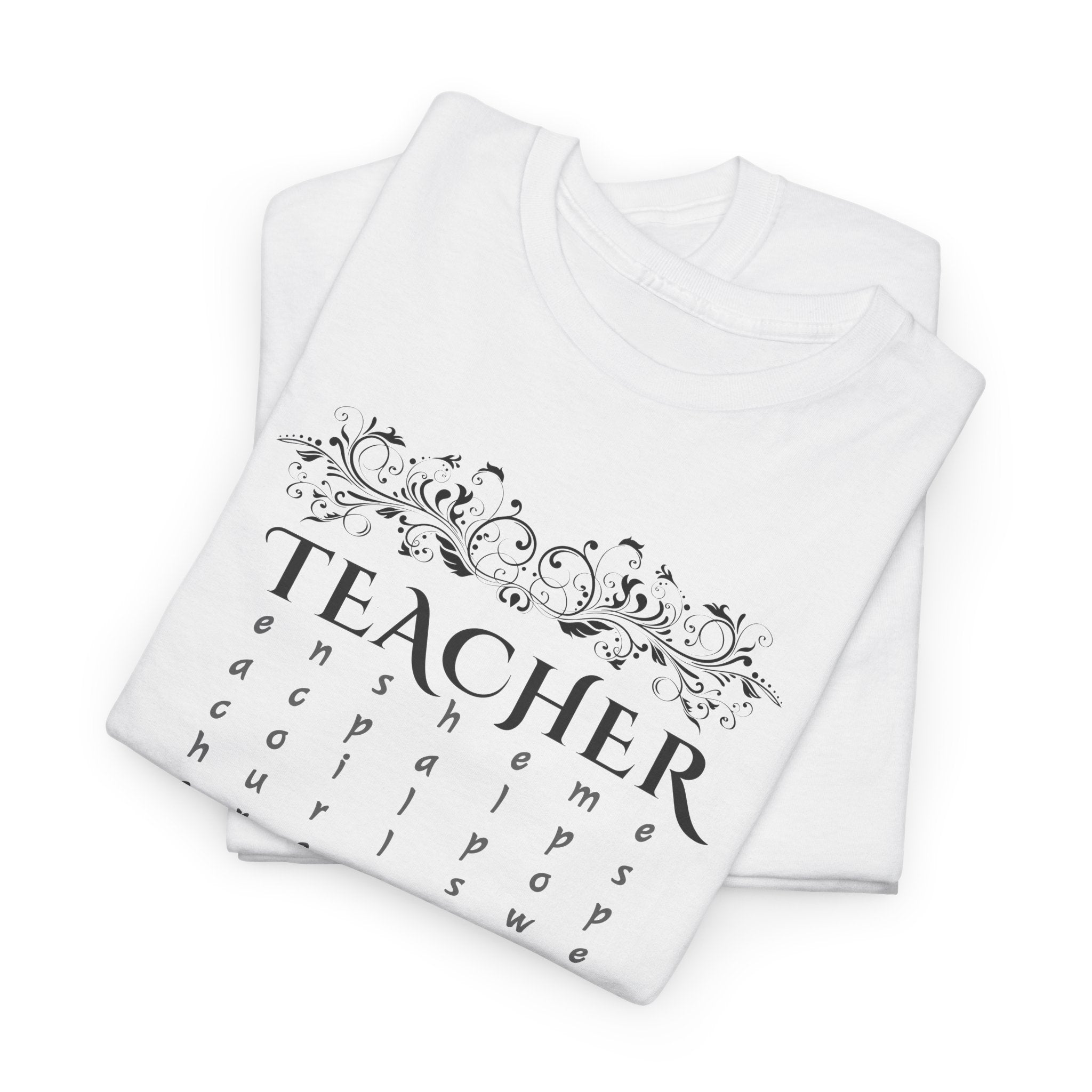 Teacher Floral Rain T-Shirt — Elegant Teacher Appreciation Tee