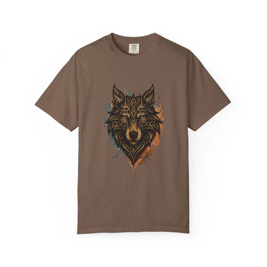 Wolf Head Graphic T-Shirt — Intricate Tribal Wolf Art Tee