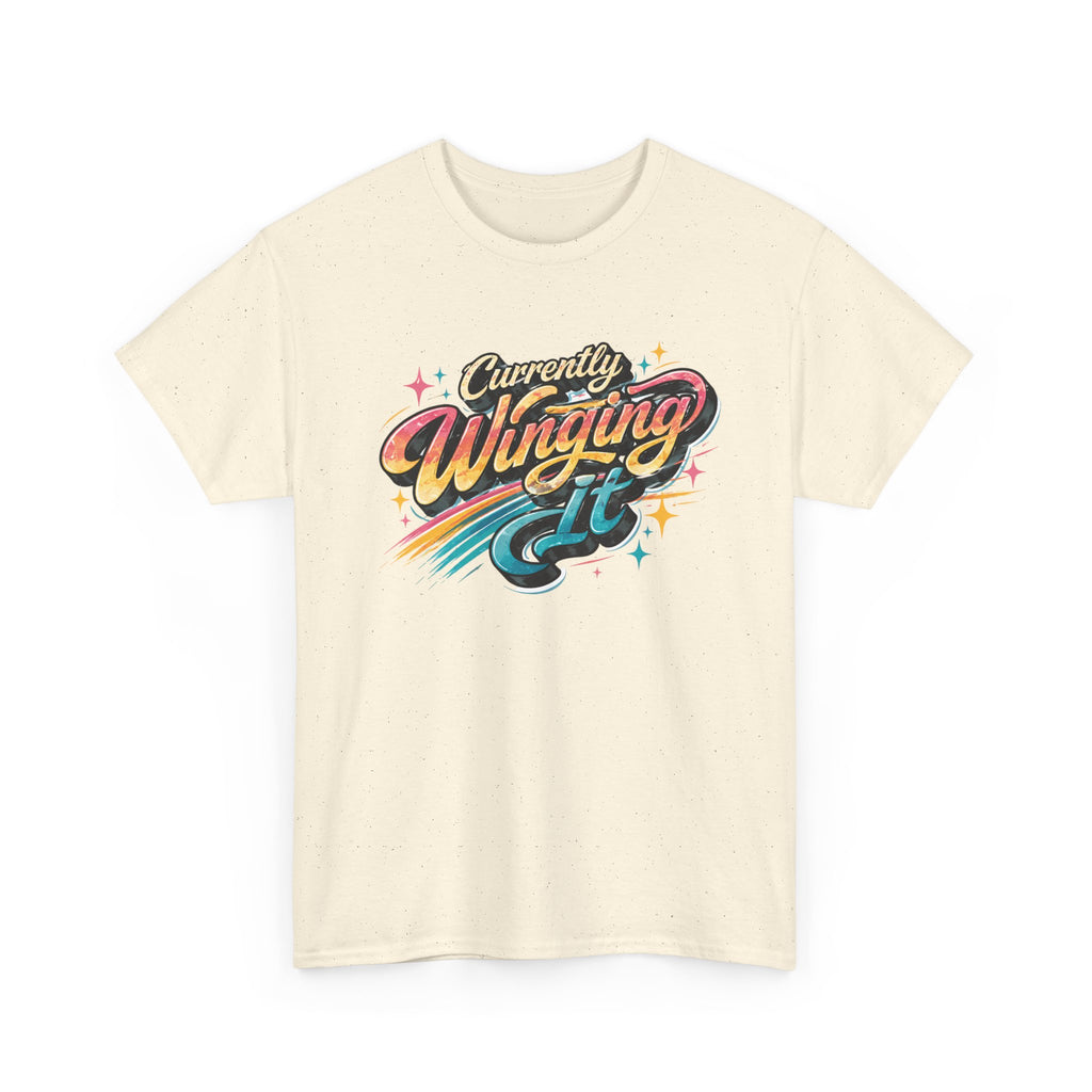 Currently Winging It Graphic Tee — Retro Script Casual Shirt