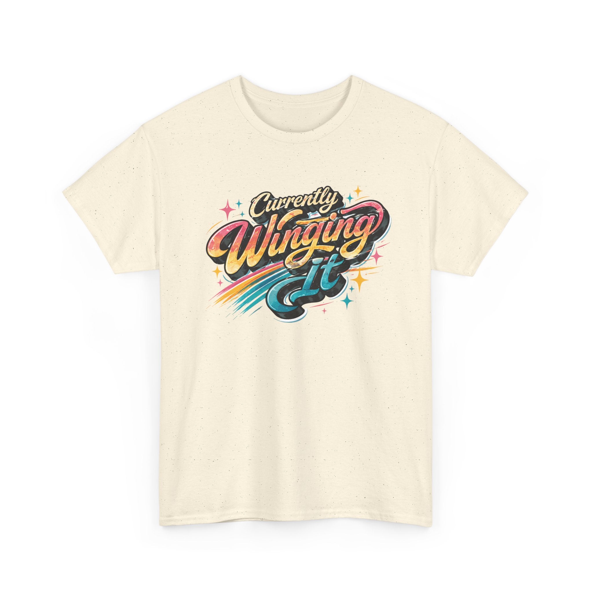 Currently Winging It Graphic Tee — Retro Script Casual Shirt