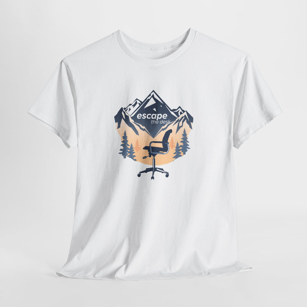 Escape Office Tee — Mountain & Chair Graphic T‑Shirt