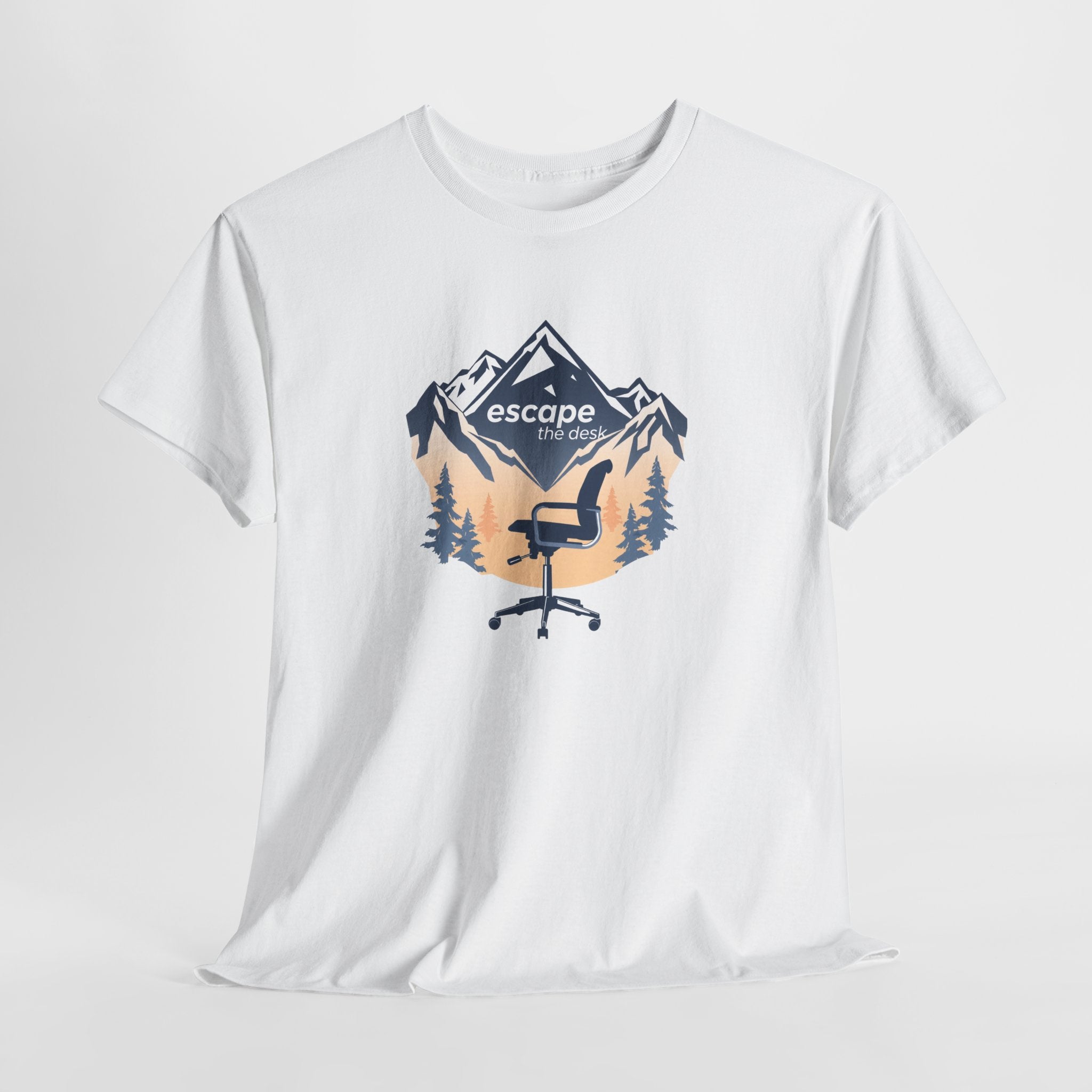 Escape Office Tee — Mountain & Chair Graphic T‑Shirt