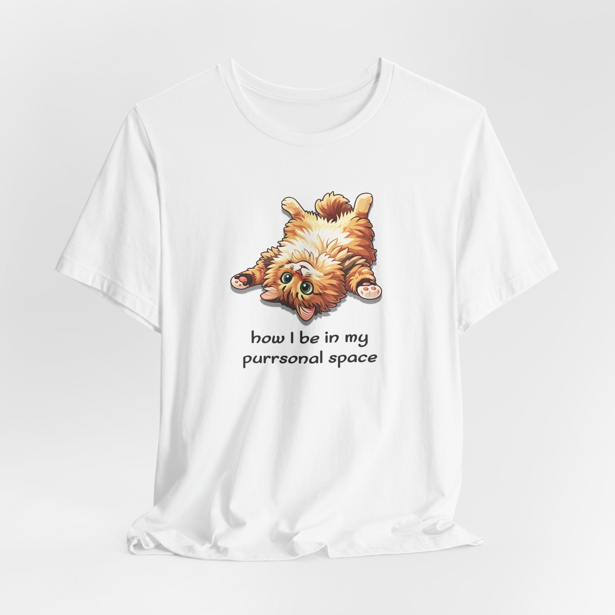 Cat Nap T‑Shirt — "How I Be In My Purrsonal Space" Cute Relaxed Cat Graphic Tee
