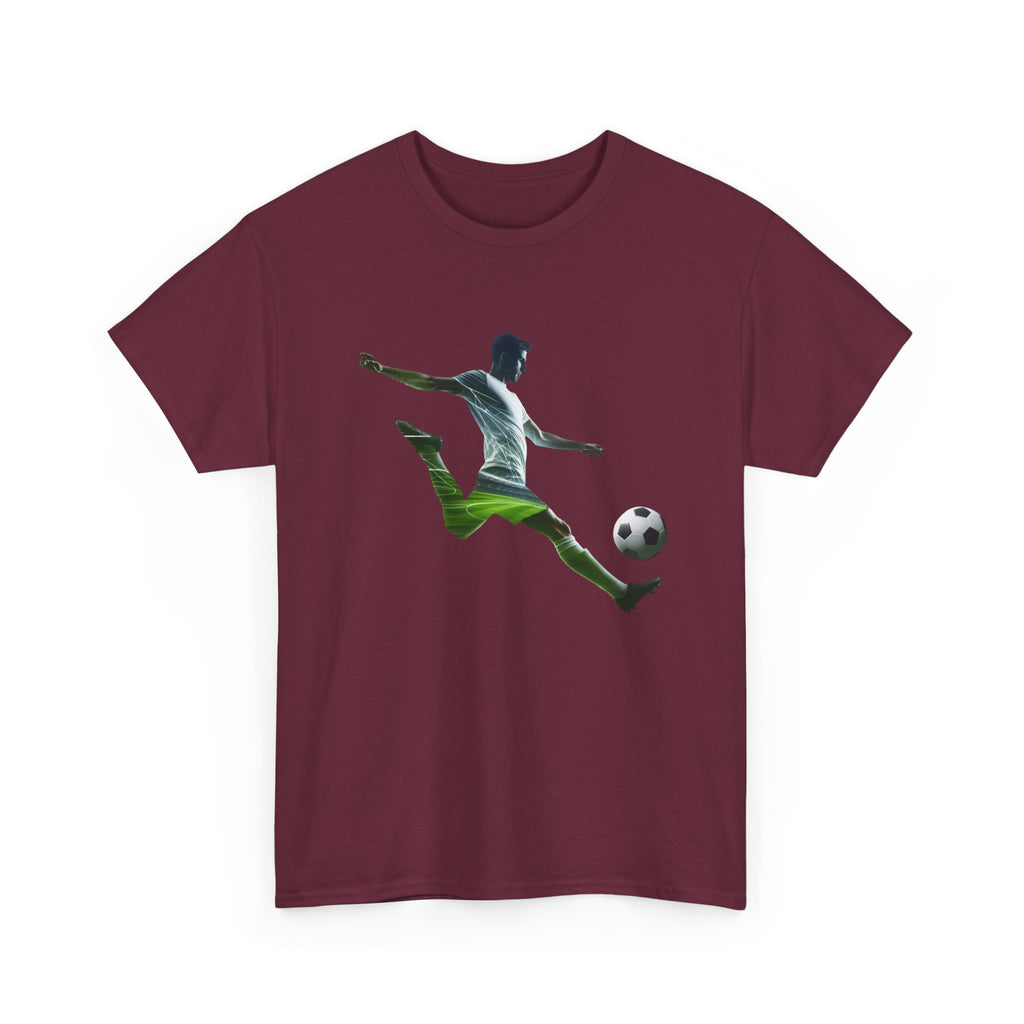 Soccer Player Silhouette Tee - Football Kick Graphic T-Shirt