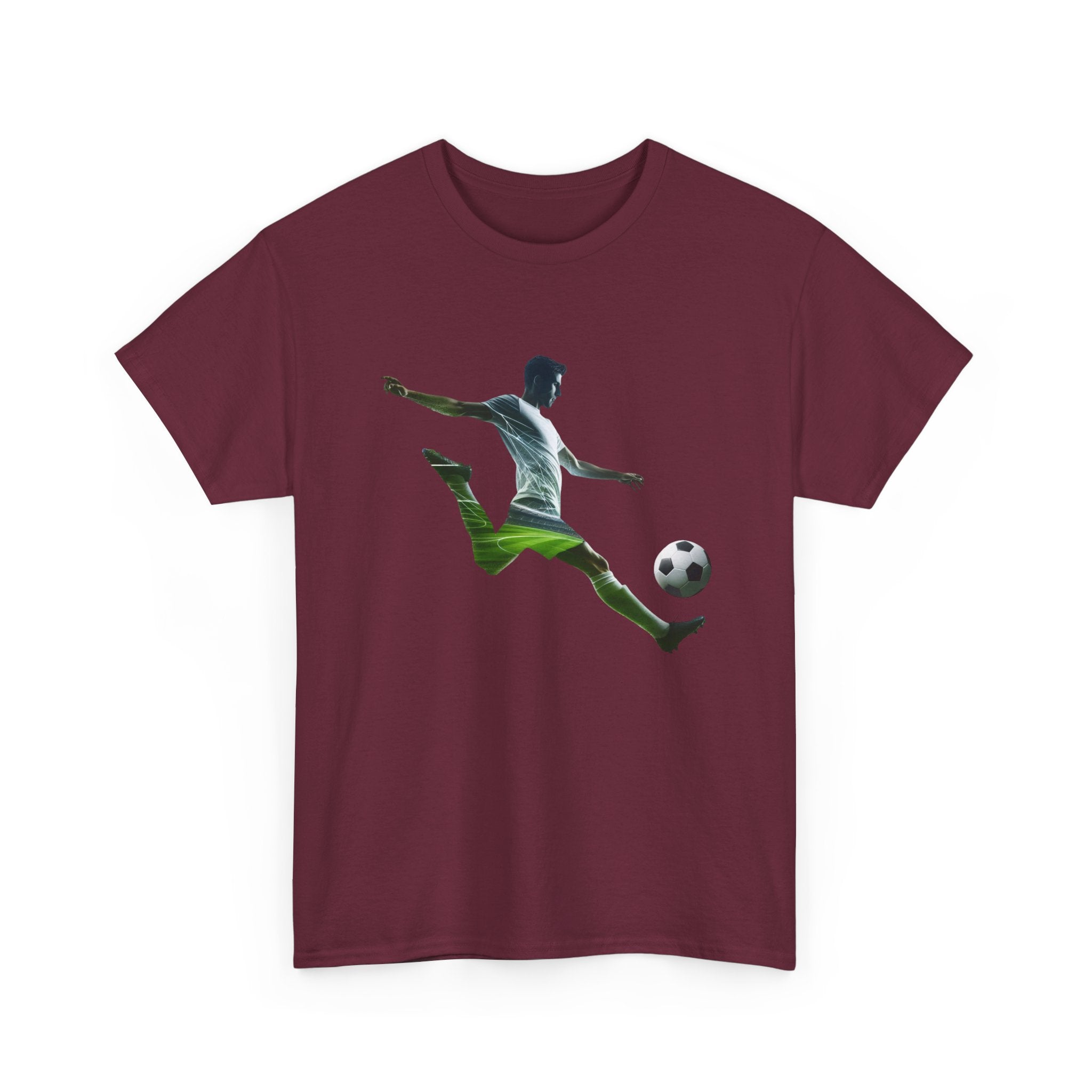 Soccer Player Silhouette Tee - Football Kick Graphic T-Shirt