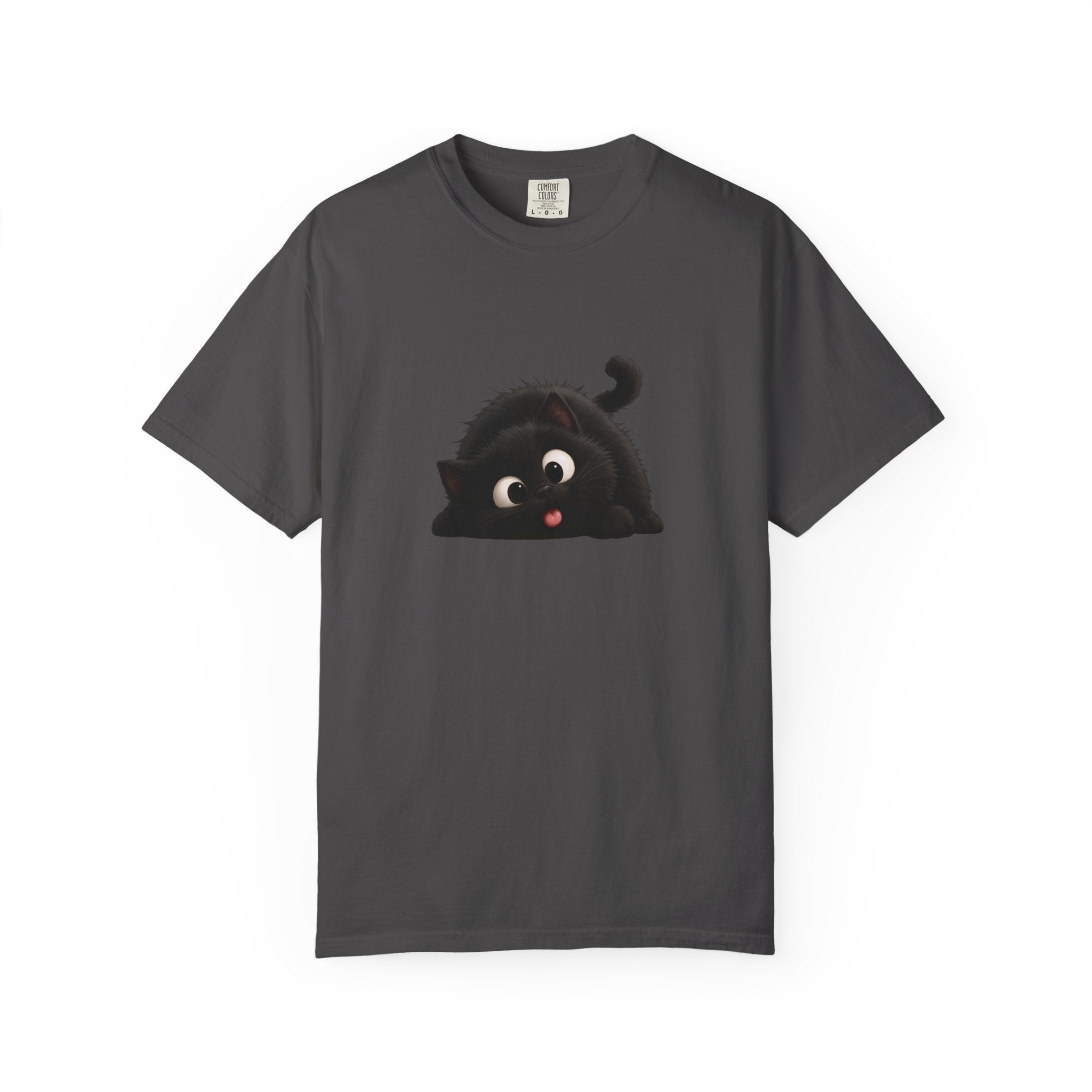 T-Shirt — Playful Black Kitten Graphic Tee