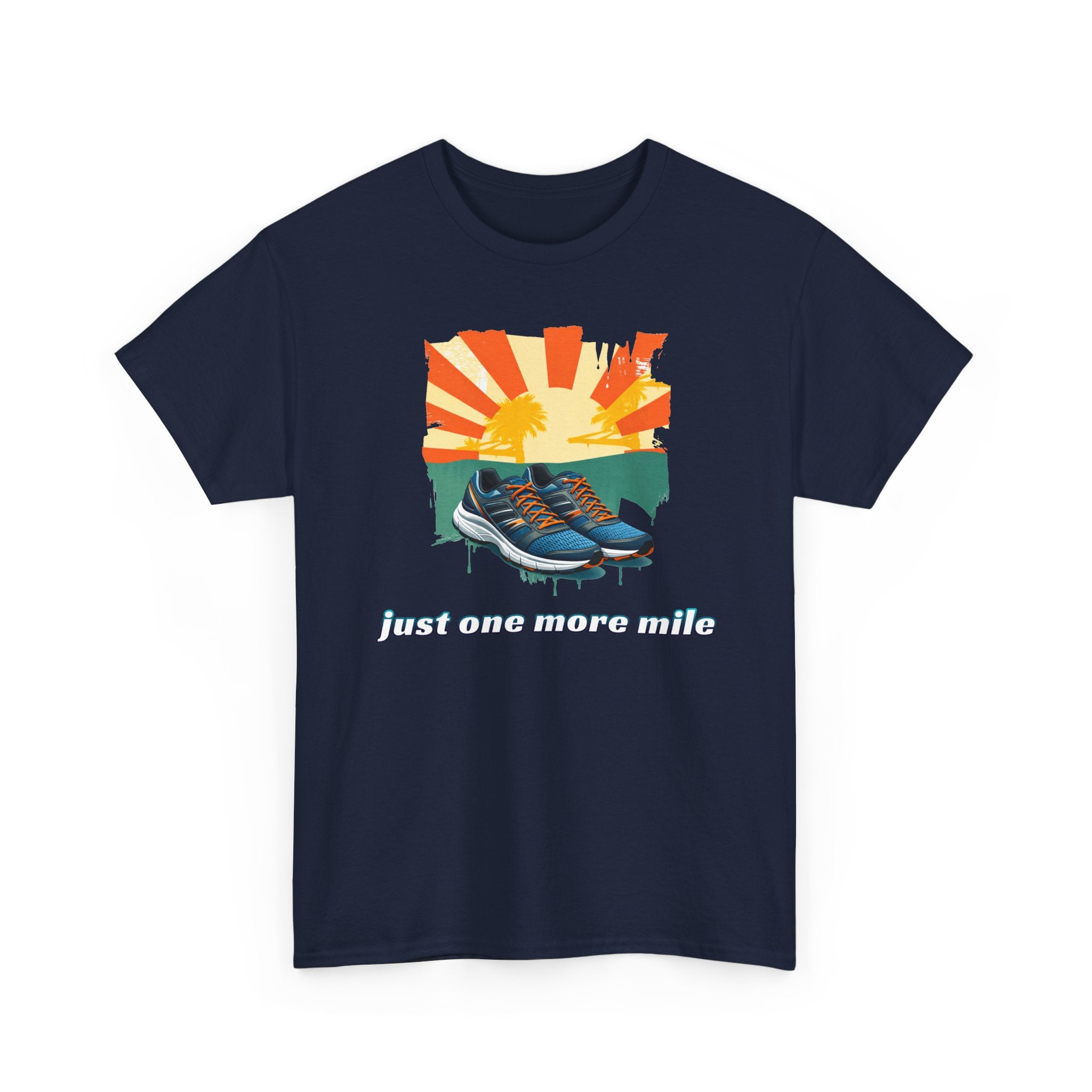 Running Tee — "Just One More Mile" Sunrise Graphic Shirt