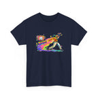 Baseball Batter Rainbow Blast Tee — 'Boom!' Graphic Sports T-Shirt