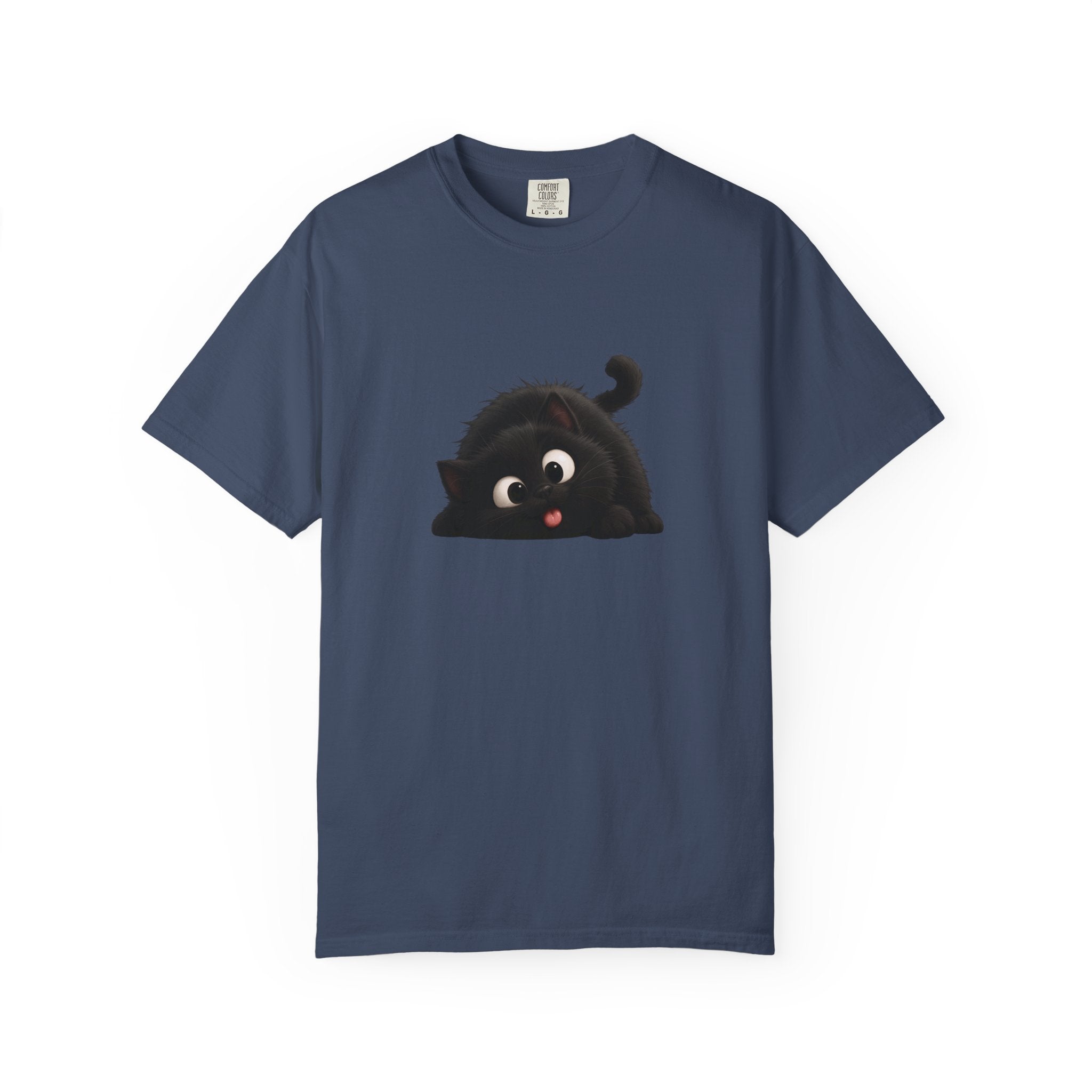 T-Shirt — Playful Black Kitten Graphic Tee