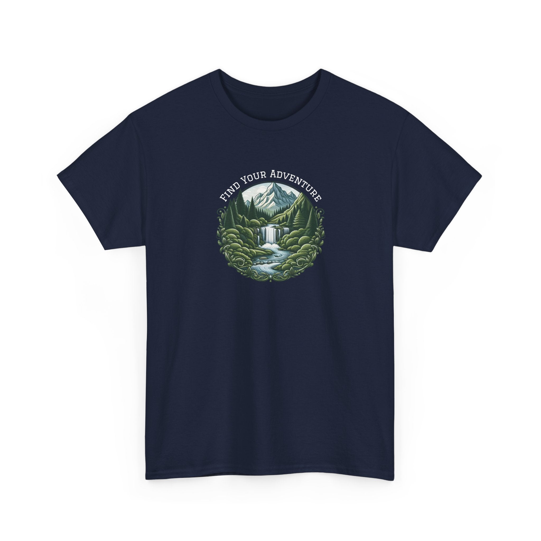 Nature Adventure T-Shirt — Find Your Adventure Mountain & Waterfall Graphic Tee