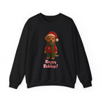 Crewneck Sweatshirt — Cute Puppy in Santa Outfit “Happy Holidays!” Christmas Sweater