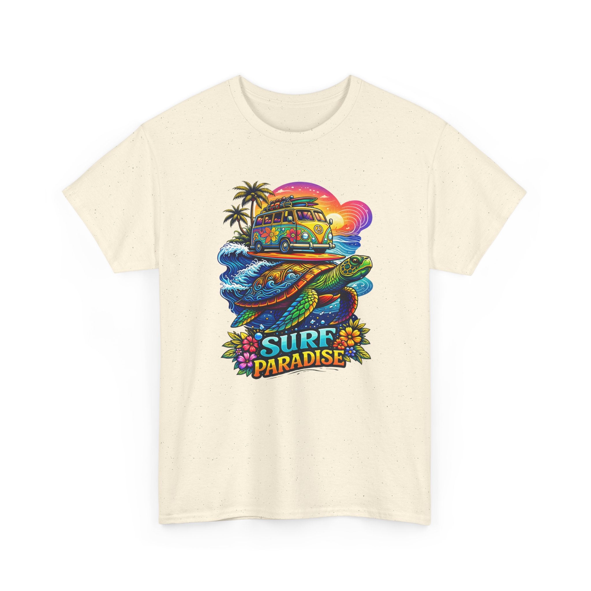 Surf Paradise Tee — Retro Van & Sea Turtle Beach T-Shirt
