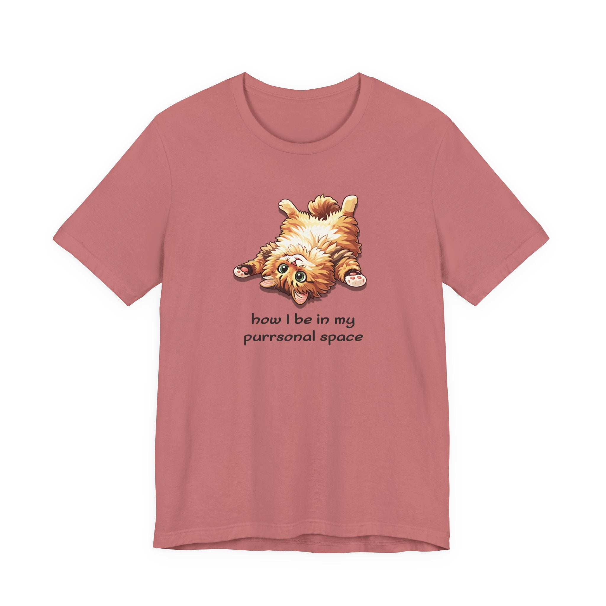 Cat Nap T‑Shirt — "How I Be In My Purrsonal Space" Cute Relaxed Cat Graphic Tee