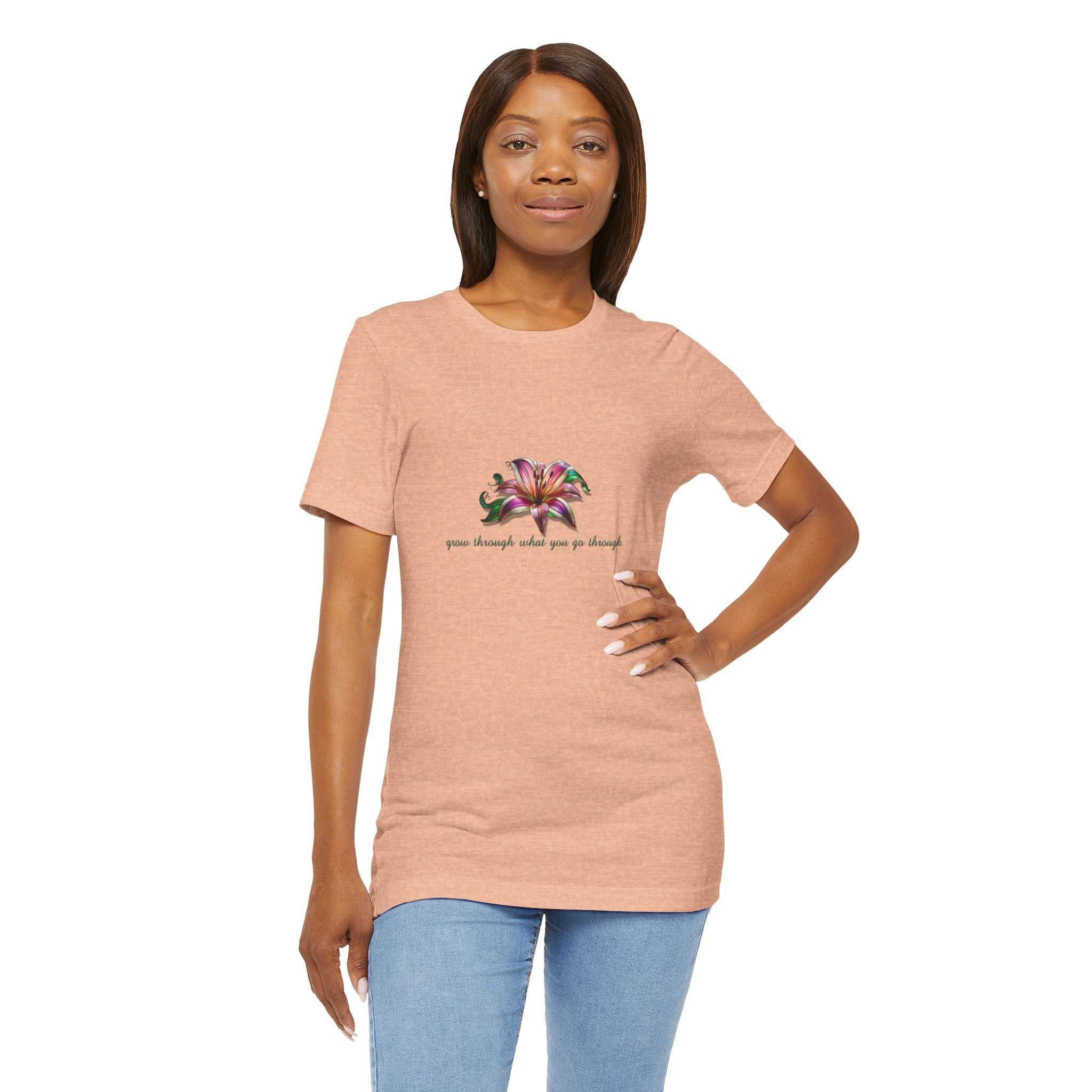 Floral Resilience Tee — "Grow Through What You Go Through" T‑Shirt